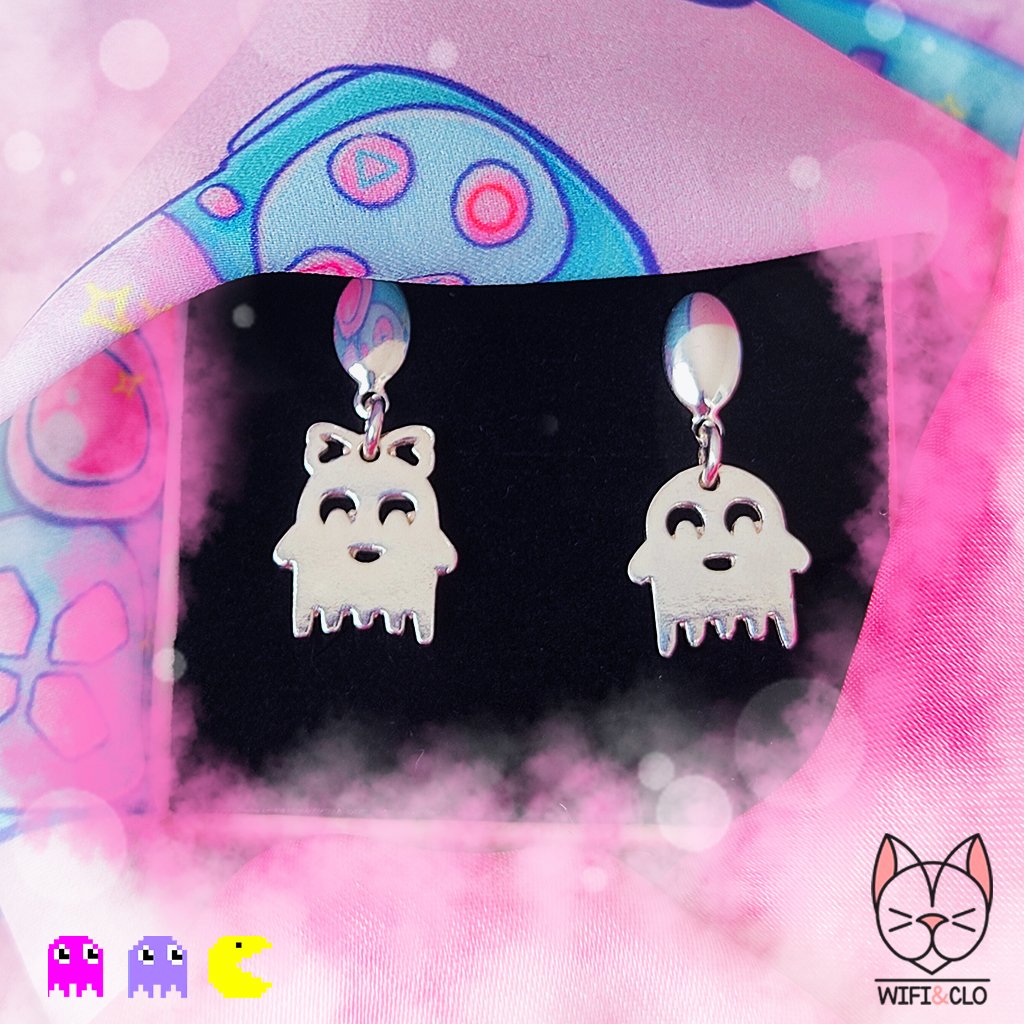 Pacman Ghost Earrings