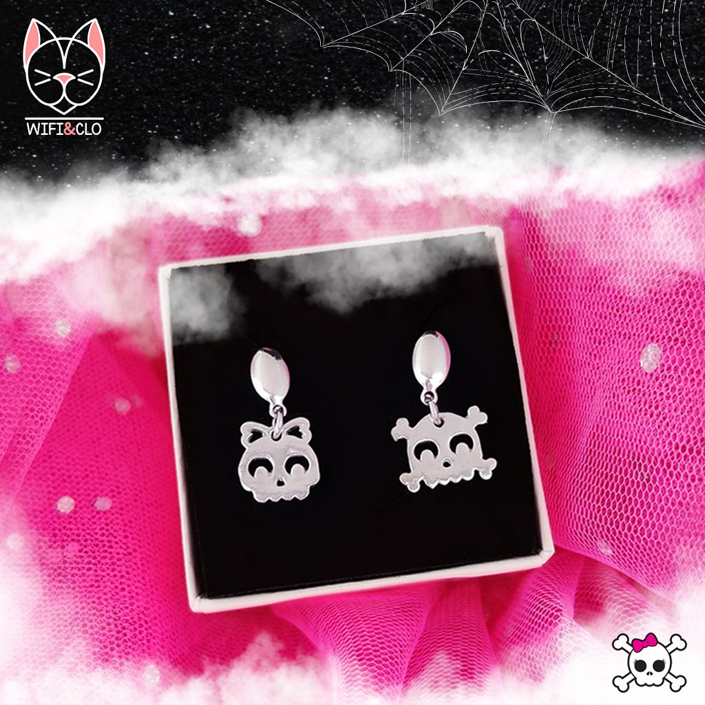 Monster Skulls Couple Earrings