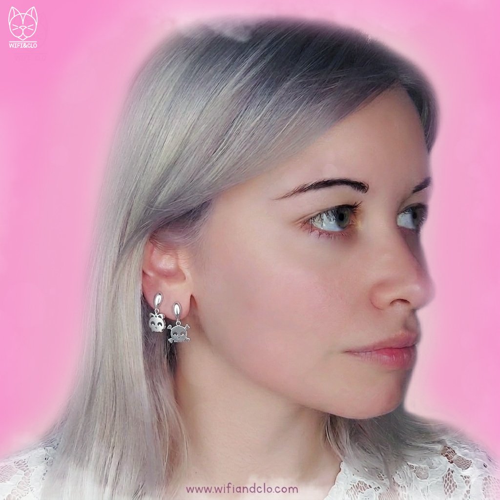 Monster Skulls Couple Earrings