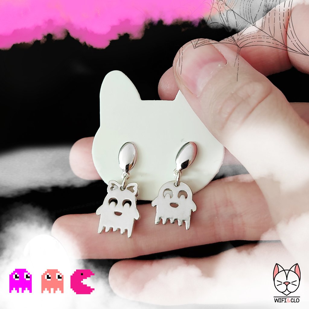 Pacman Ghost Earrings